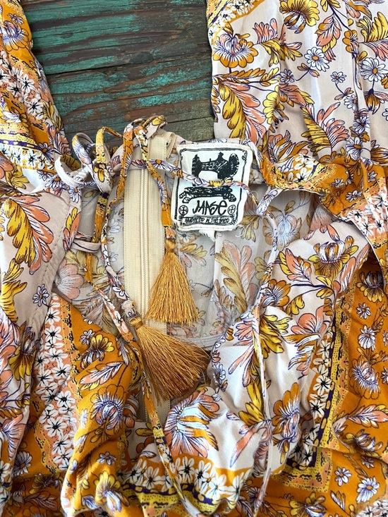 JAASE Orange Floral Boho Palazzo Jumpsuit XL - Picture 5 of 5